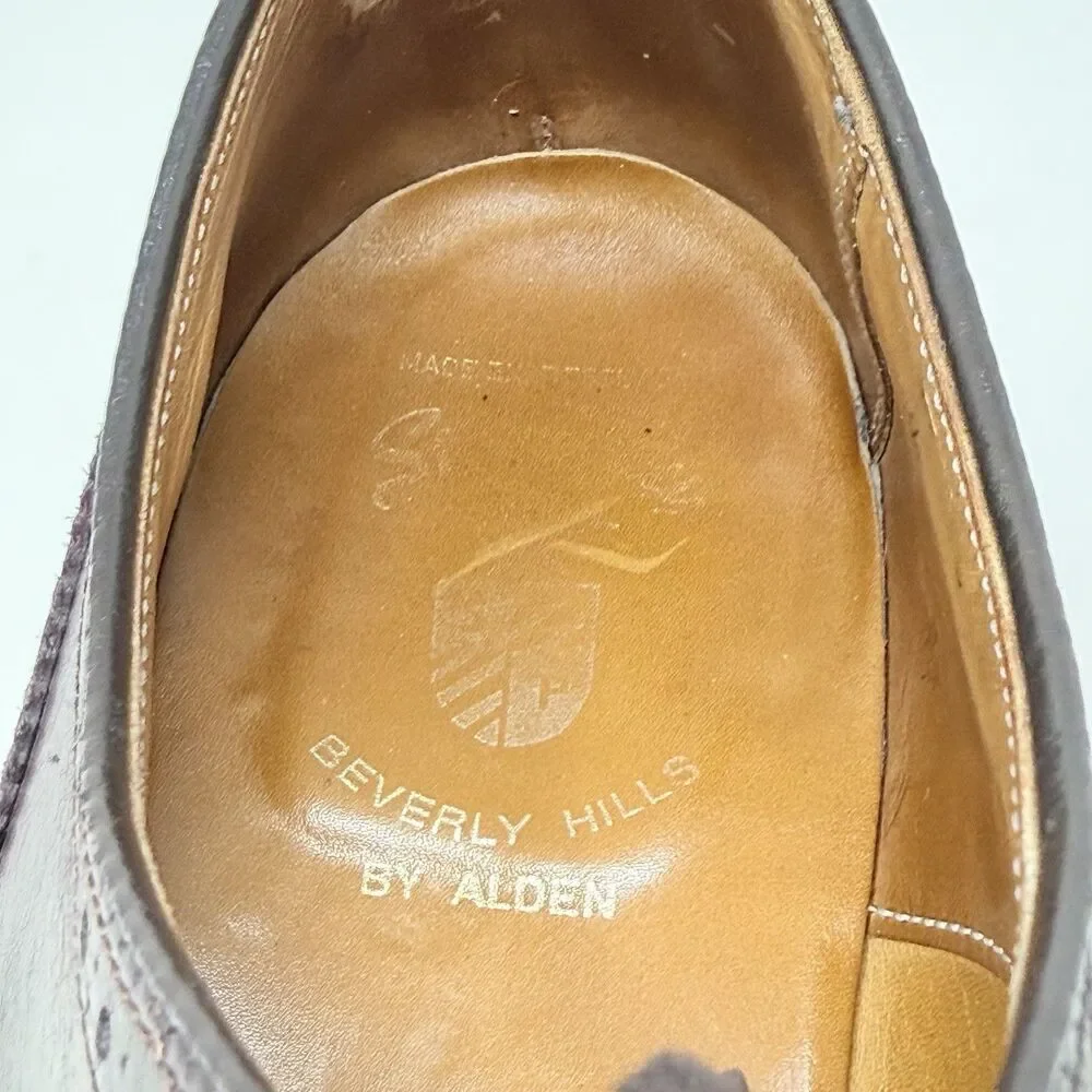 Alden 908 Medallion Perforated Tip Oxfords Shoes Mens 11.5 D / B Burgundy FLAWS